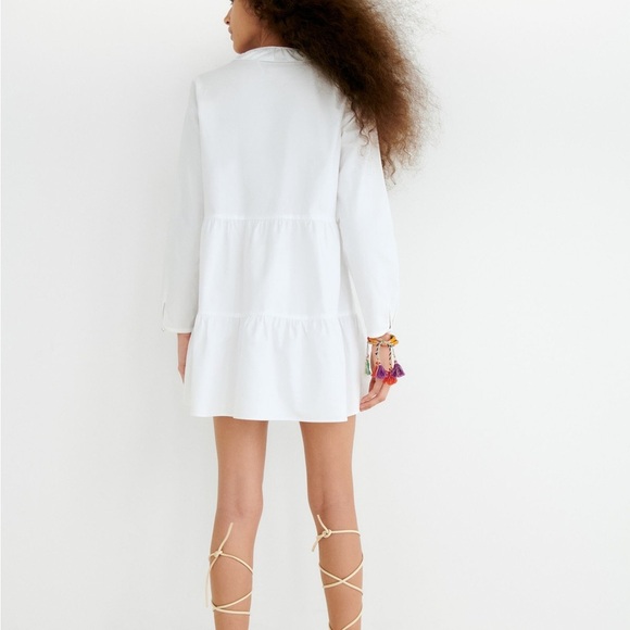 Zara TIERED OXFORD DRESS - Picture 6 of 15